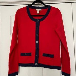 Knit Red/Navy Trim Jacket (Ladies M)